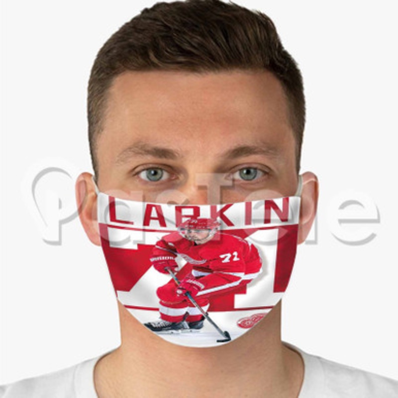 Dylan Larkin Detroit Red Wings NHL Custom Fabric Face Custom Fabric Face Mask Polyester Two Layers Cloth