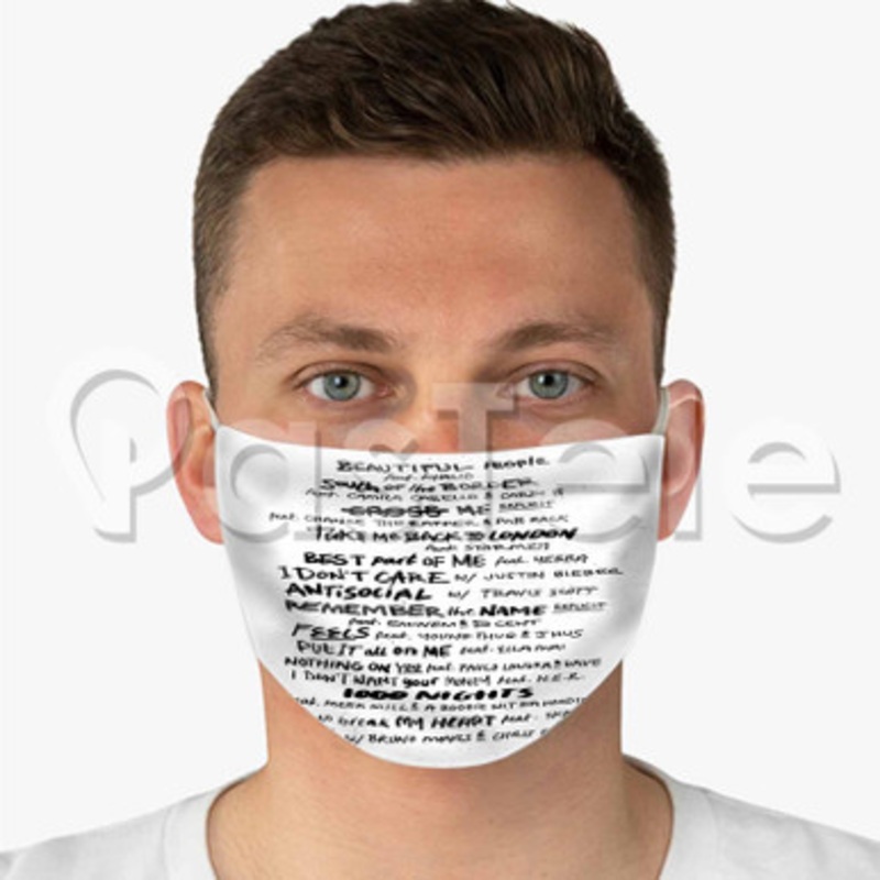 Ed Sheeran No 6 Collaborations Project Playlist Custom Fabric Face Custom Fabric Face Mask Polyester Two Layers Cloth