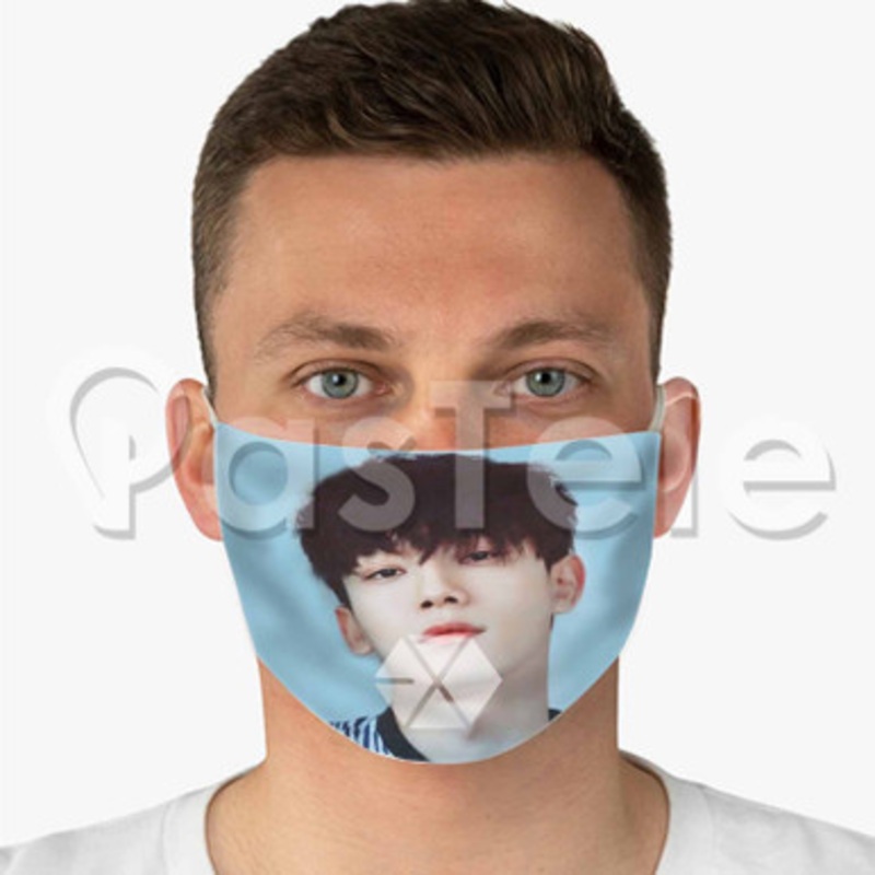 Exo Kim Jong dae Custom Fabric Face Custom Fabric Face Mask Polyester Two Layers Cloth