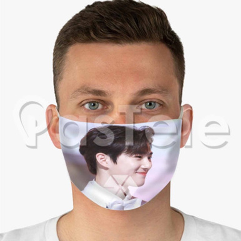 Exo Suho Custom Fabric Face Custom Fabric Face Mask Polyester Two Layers Cloth