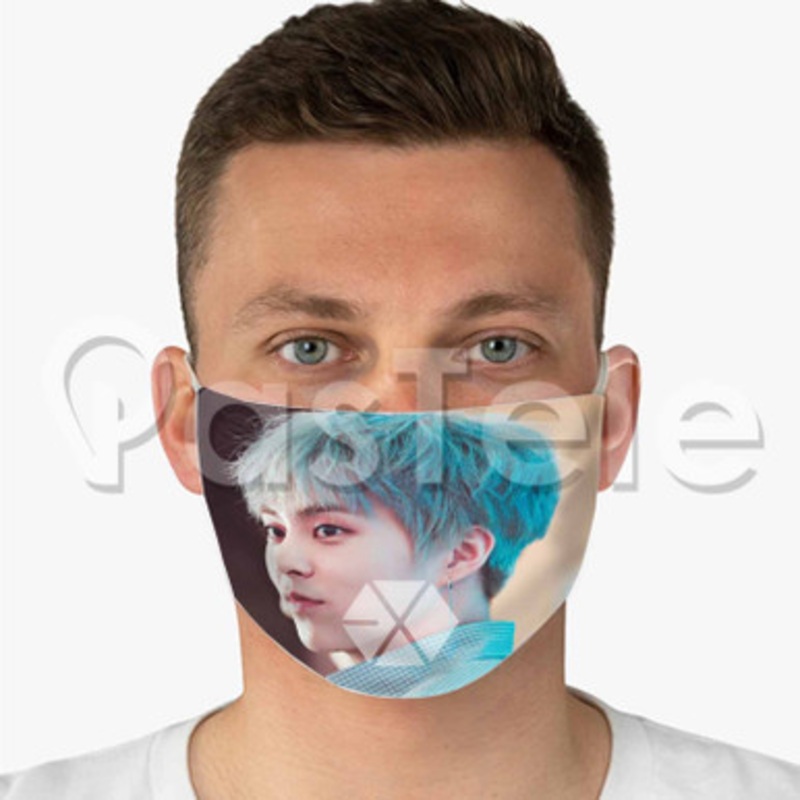Exo Xiumin Custom Fabric Face Custom Fabric Face Mask Polyester Two Layers Cloth