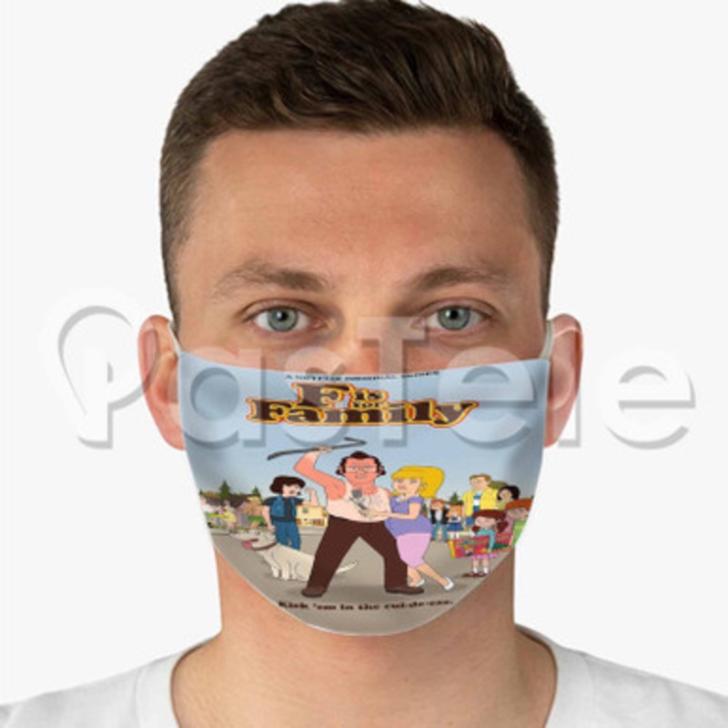F Is for Family Custom Fabric Face Custom Fabric Face Mask Polyester Two Layers Cloth