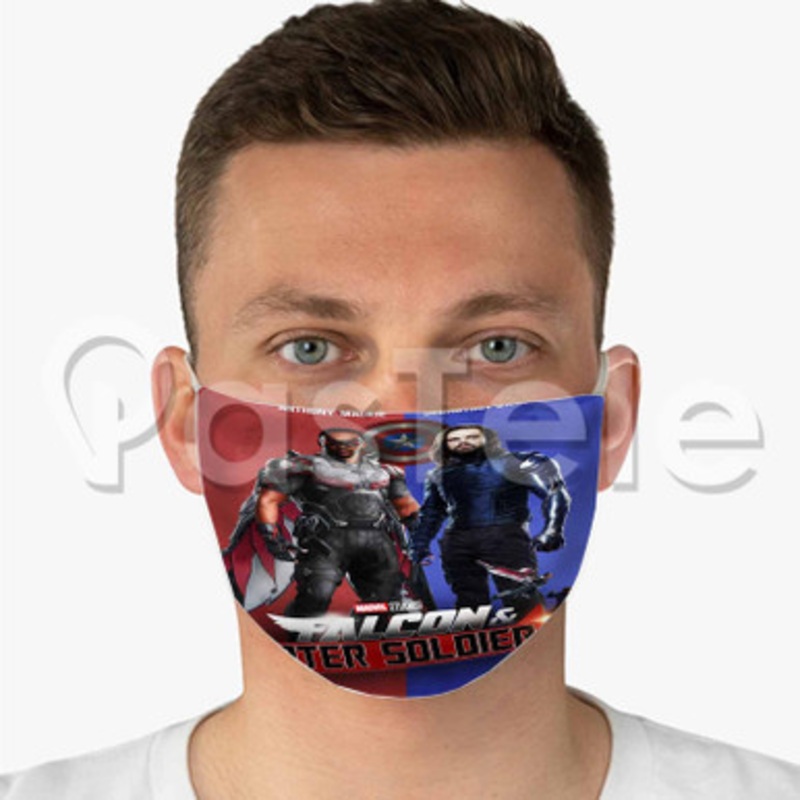 Falcon and Winter Soldier 2 Custom Fabric Face Custom Fabric Face Mask Polyester Two Layers Cloth