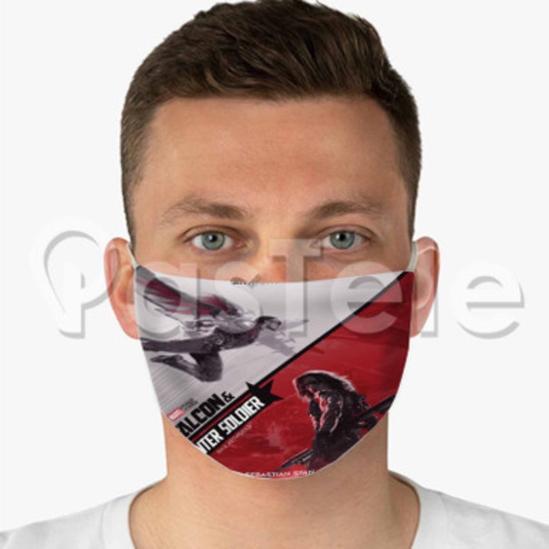 falcon and winter soldier Custom Fabric Face Custom Fabric Face Mask Polyester Two Layers Cloth