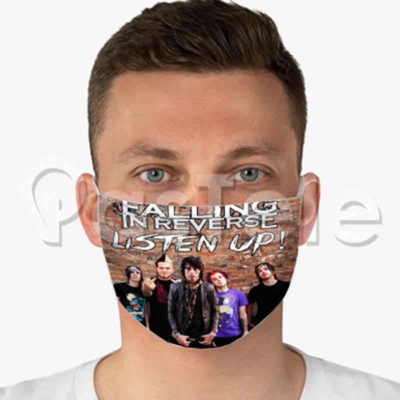 Falling in Reverse Custom Fabric Face Custom Fabric Face Mask Polyester Two Layers Cloth