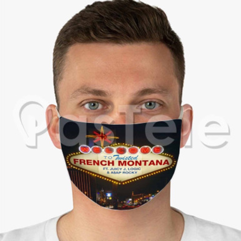 French Montana Twisted Custom Fabric Face Custom Fabric Face Mask Polyester Two Layers Cloth