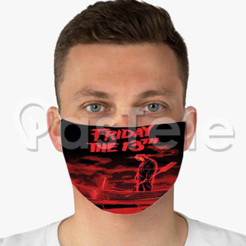 Friday The 13th Custom Fabric Face Custom Fabric Face Mask Polyester Two Layers Cloth