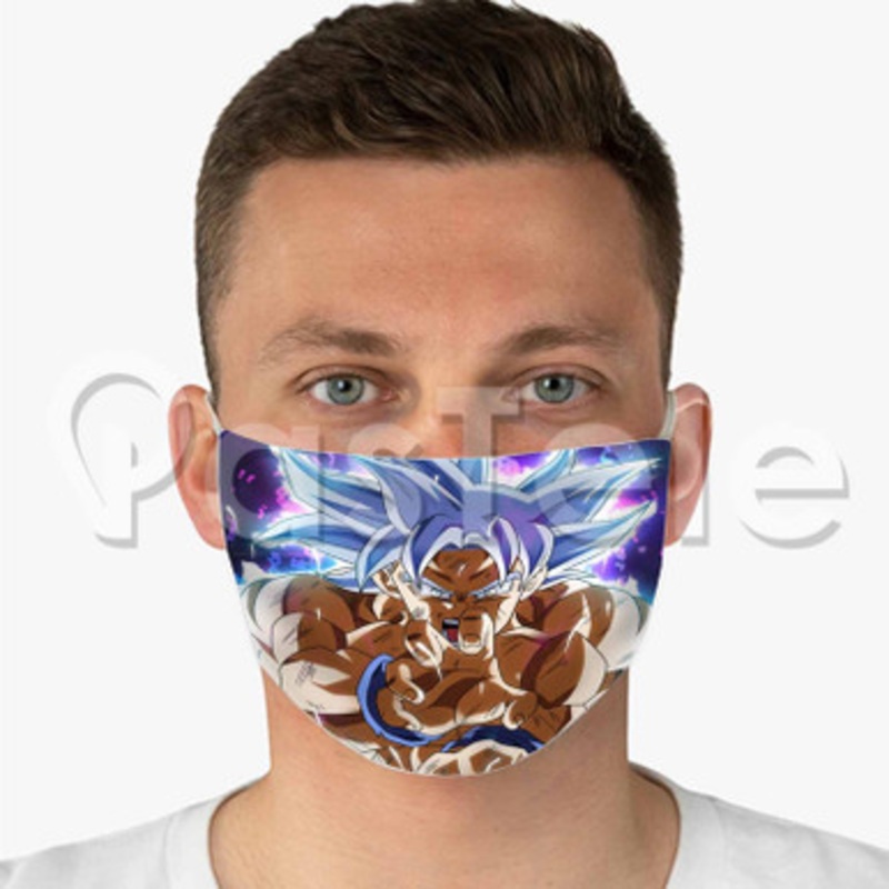 Goku Kamehame Custom Fabric Face Custom Fabric Face Mask Polyester Two Layers Cloth