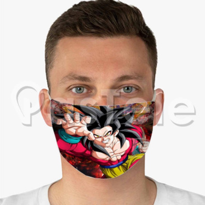 goku ssj 4 Custom Fabric Face Custom Fabric Face Mask Polyester Two Layers Cloth