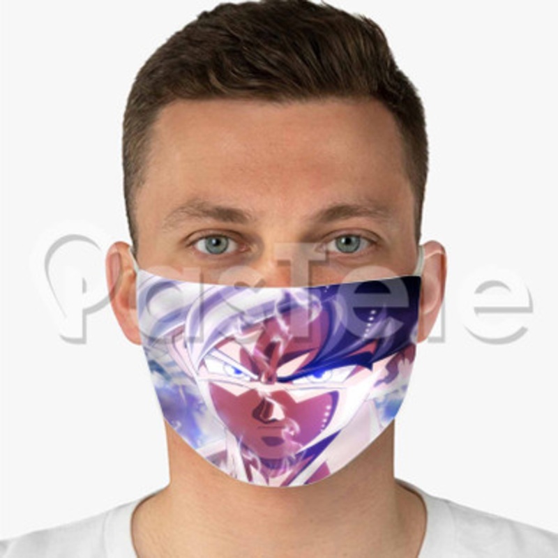 goku ultra instinct mastered Custom Fabric Face Custom Fabric Face Mask Polyester Two Layers Cloth