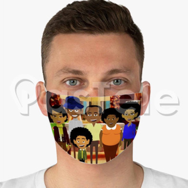 Good Times Cartoon Custom Fabric Face Custom Fabric Face Mask Polyester Two Layers Cloth