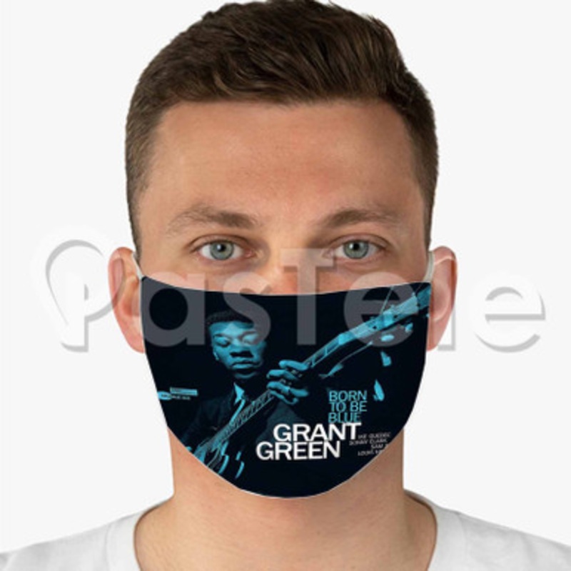 Grant Green Born To Be Blue Custom Fabric Face Custom Fabric Face Mask Polyester Two Layers Cloth