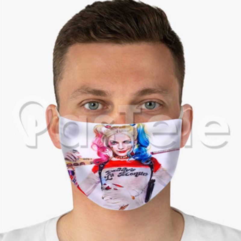 harley quinn 2 Custom Fabric Face Custom Fabric Face Mask Polyester Two Layers Cloth