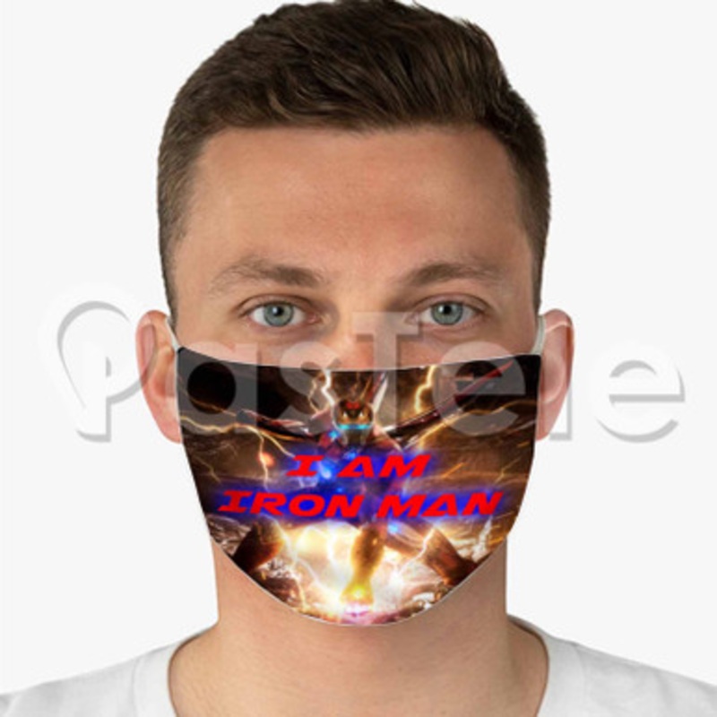 I am Iron Man Custom Fabric Face Custom Fabric Face Mask Polyester Two Layers Cloth