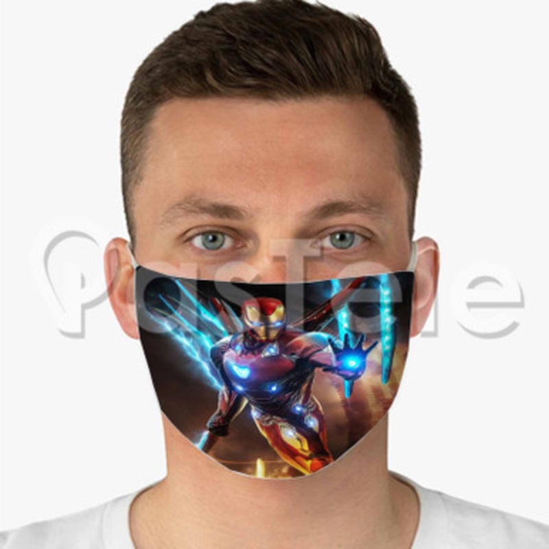 iron man armor Custom Fabric Face Custom Fabric Face Mask Polyester Two Layers Cloth