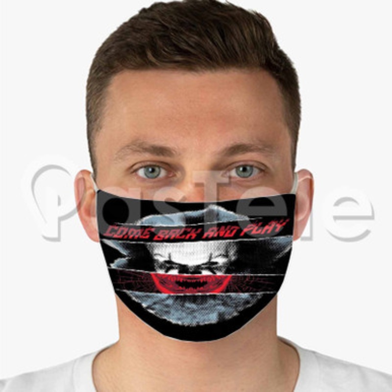 IT Chapter 2 Play Custom Fabric Face Custom Fabric Face Mask Polyester Two Layers Cloth