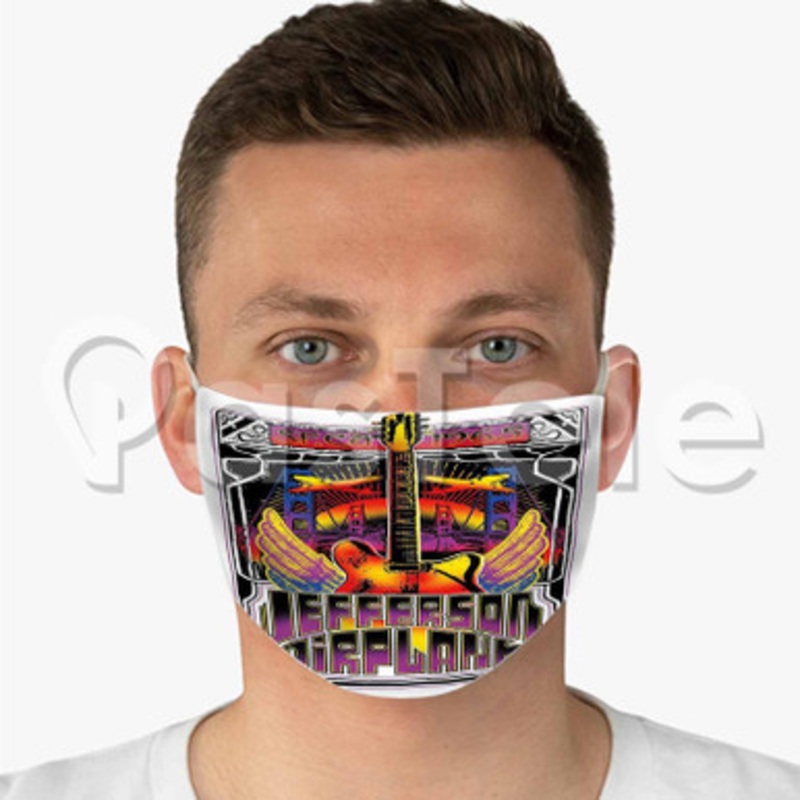 Jefferson Airplane Custom Fabric Face Custom Fabric Face Mask Polyester Two Layers Cloth
