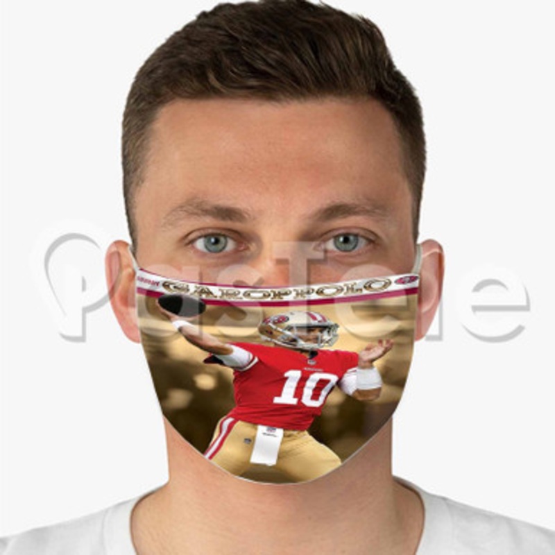 Jimmy Garoppolo NFL San Francisco 49ers Custom Fabric Face Custom Fabric Face Mask Polyester Two Layers Cloth