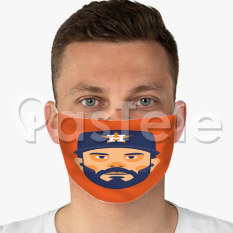 Jos Altuve Custom Fabric Face Custom Fabric Face Mask Polyester Two Layers Cloth