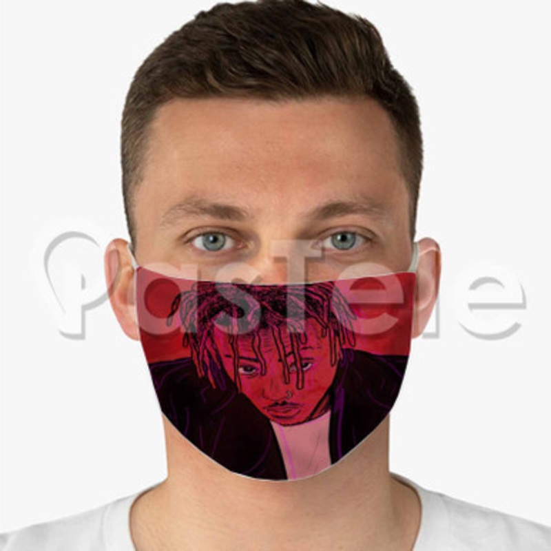 Juice Wrld Custom Fabric Face Custom Fabric Face Mask Polyester Two Layers Cloth