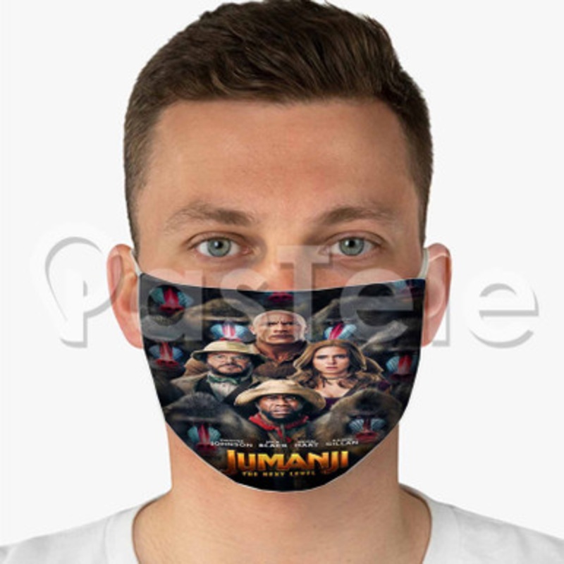 Jumanji The Next Level Custom Fabric Face Custom Fabric Face Mask Polyester Two Layers Cloth