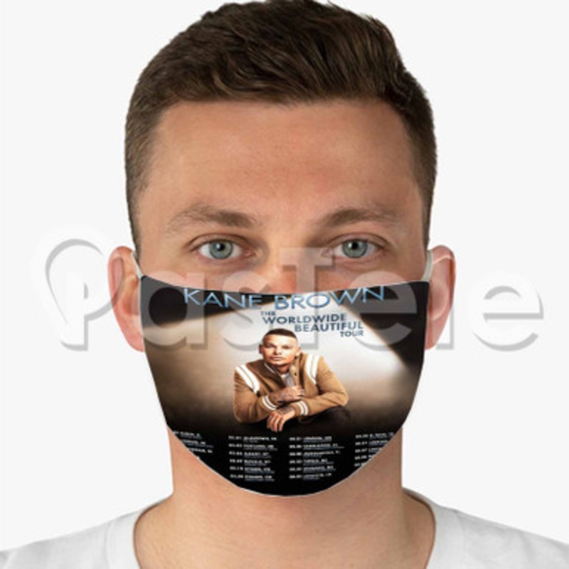 Kane Brown The Worldwide Beautiful Tour Custom Fabric Face Custom Fabric Face Mask Polyester Two Layers Cloth