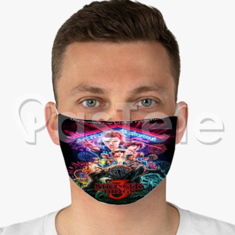 84 Stranger 654 Things 3 Custom Fabric Face Custom Fabric Face Mask Polyester Two Layers Cloth