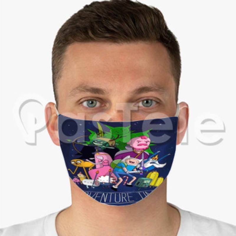 Adventure Time Come Along With Me Custom Fabric Face Custom Fabric Face Mask Polyester Two Layers Cloth