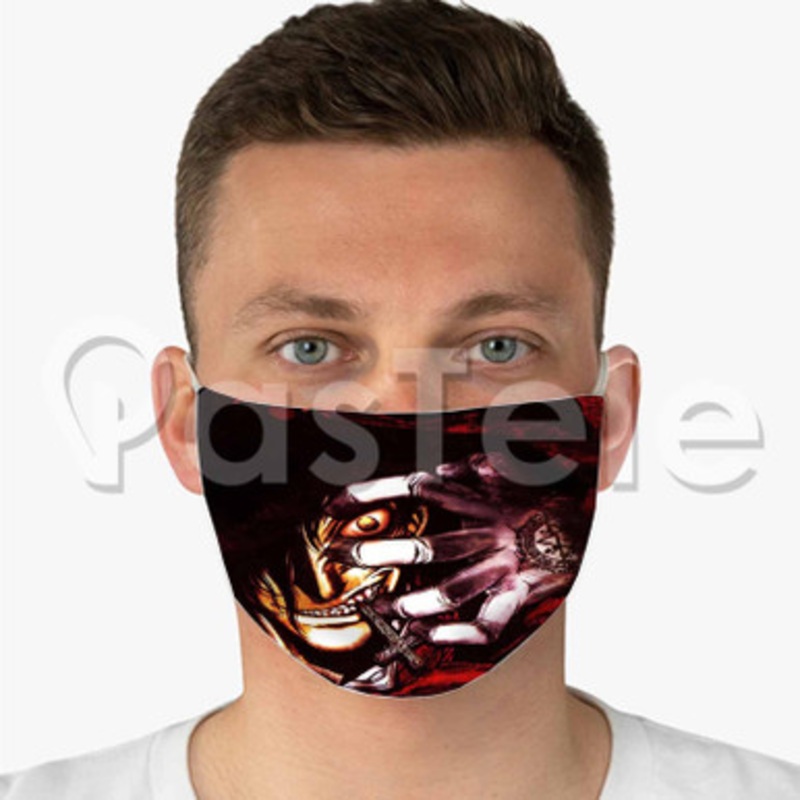 Alucard Hellsing Custom Fabric Face Mask Polyester Two Layers Cloth Washable
