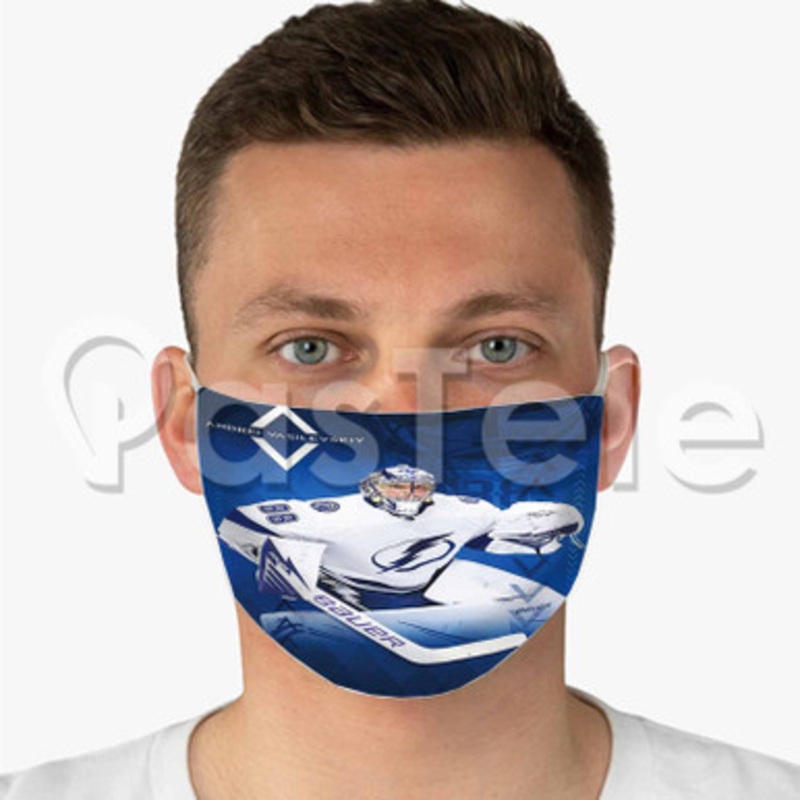 Andrei Vasilevskiy Tampa Bay Lightning NHL Custom Fabric Face Custom Fabric Face Mask Polyester Two Layers Cloth
