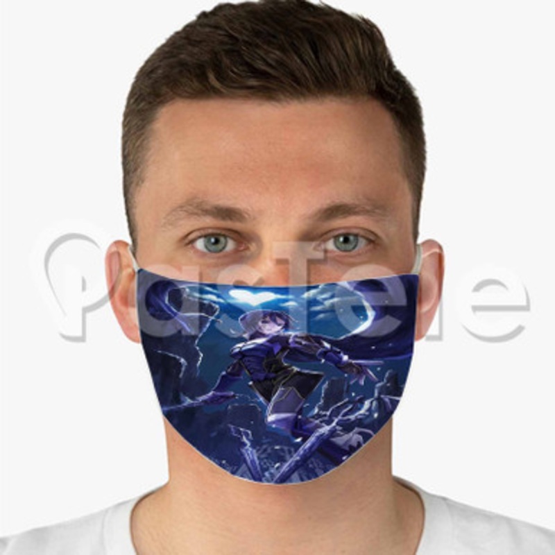 Aqua Kingdom Hearts Custom Fabric Face Mask Polyester Two Layers Cloth Washable