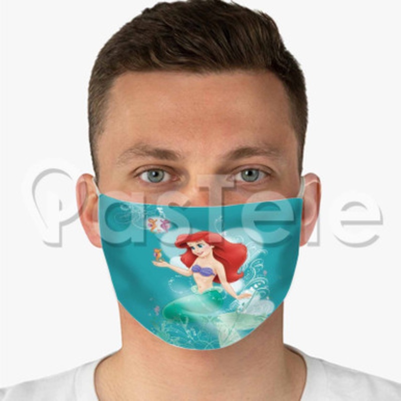 ariel the little mermaid Custom Fabric Face Custom Fabric Face Mask Polyester Two Layers Cloth
