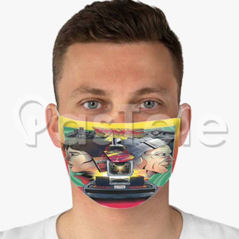 Back to the Future Custom Fabric Face Custom Fabric Face Mask Polyester Two Layers Cloth