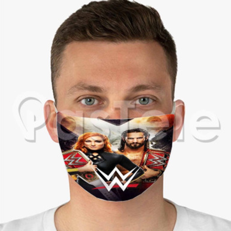 Becky Lynch Seth Rollins WWE Custom Fabric Face Custom Fabric Face Mask Polyester Two Layers Cloth