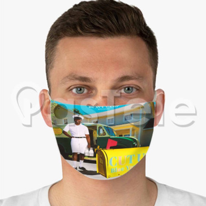 Blac Youngsta Cut Up Custom Fabric Face Custom Fabric Face Mask Polyester Two Layers Cloth
