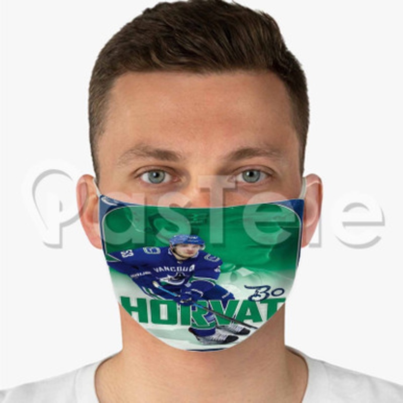 Bo Horvat Vancouver Canucks NHL Custom Fabric Face Custom Fabric Face Mask Polyester Two Layers Cloth