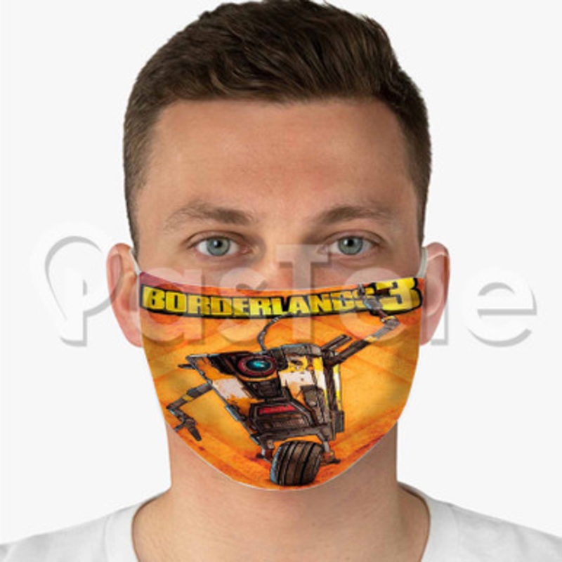 Borderlands 3 Claptrap Custom Fabric Face Custom Fabric Face Mask Polyester Two Layers Cloth