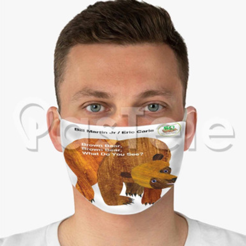 Brown Bear Brown Bear Custom Fabric Face Custom Fabric Face Mask Polyester Two Layers Cloth