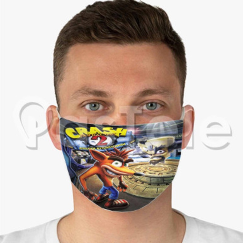 Crash Bandicoot 2 Custom Fabric Face Custom Fabric Face Mask Polyester Two Layers Cloth