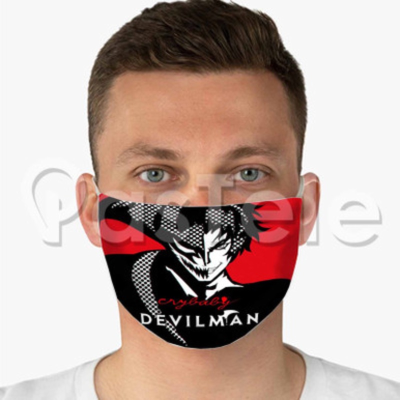 Devilman Crybaby Custom Fabric Face Custom Fabric Face Mask Polyester Two Layers Cloth