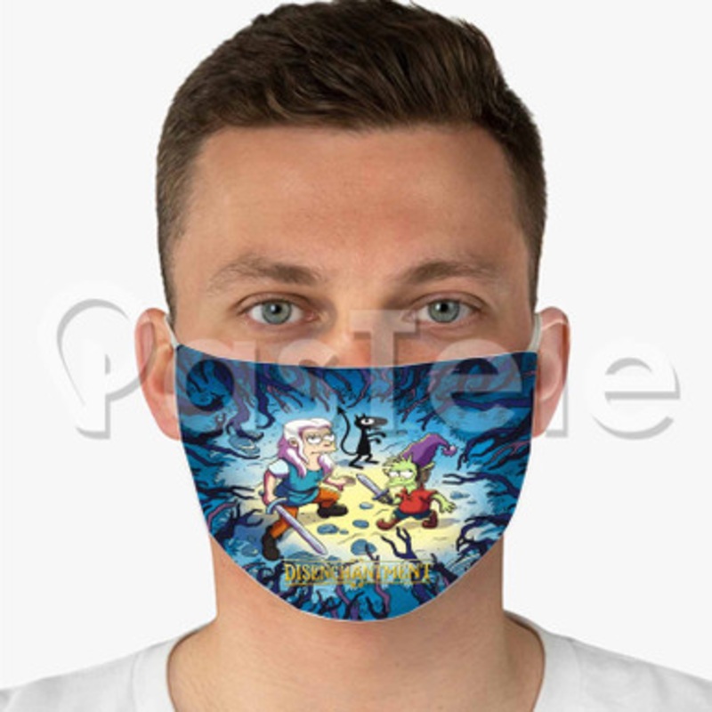 Disenchantment Custom Fabric Face Custom Fabric Face Mask Polyester Two Layers Cloth