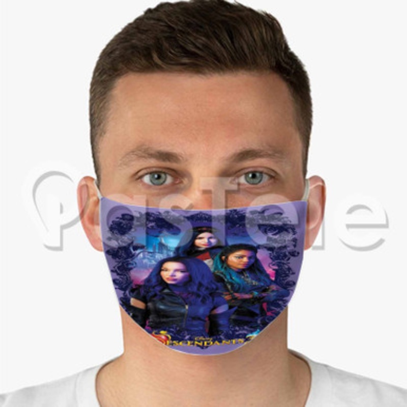 Disney Descendants 3 Custom Fabric Face Custom Fabric Face Mask Polyester Two Layers Cloth