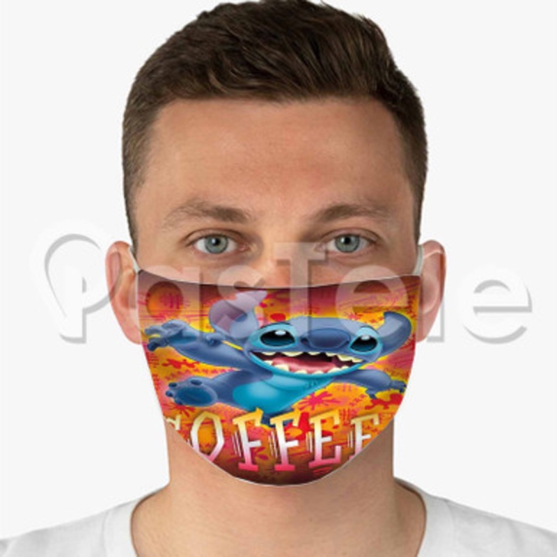 Disney Lilo and Stitch Custom Fabric Face Custom Fabric Face Mask Polyester Two Layers Cloth