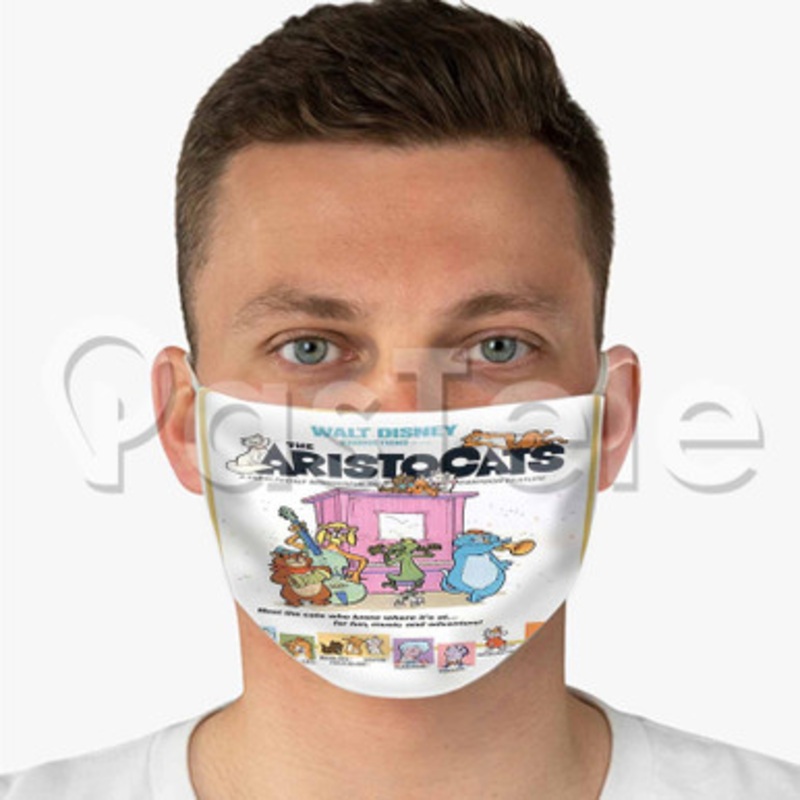 Disney The Aristocats Custom Fabric Face Custom Fabric Face Mask Polyester Two Layers Cloth