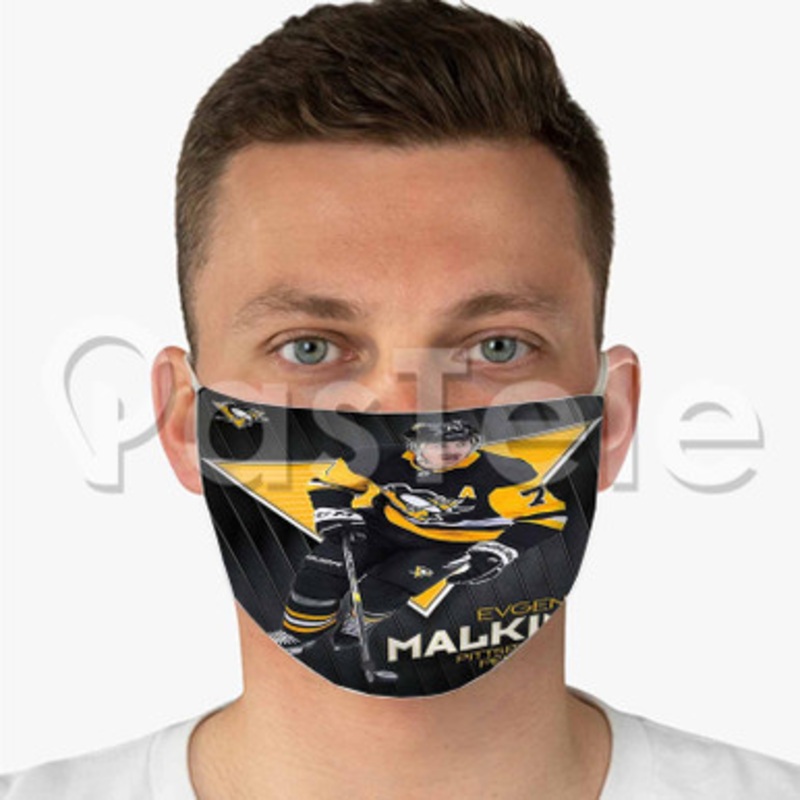 Evgeni Malkin Pittsburgh Penguins NHL Custom Fabric Face Custom Fabric Face Mask Polyester Two Layers Cloth