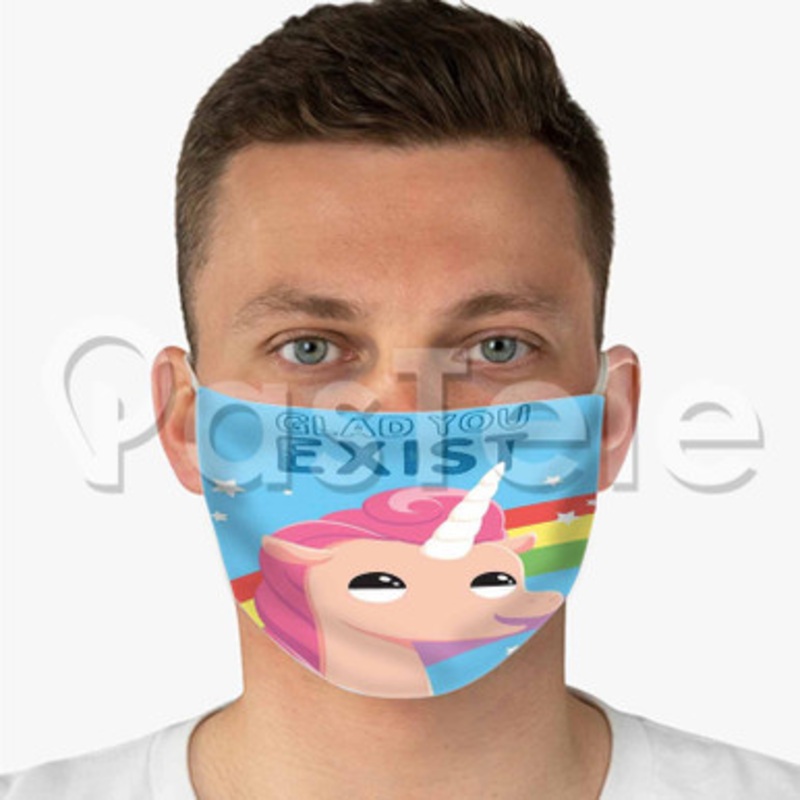 Glad You Exist Custom Fabric Face Custom Fabric Face Mask Polyester Two Layers Cloth