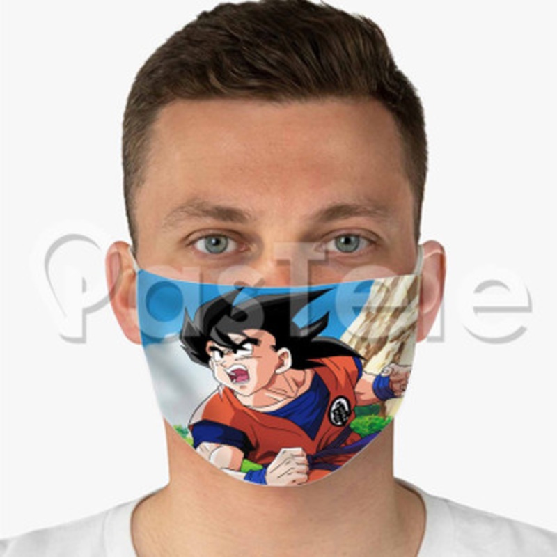 Goku dragon ball z Custom Fabric Face Custom Fabric Face Mask Polyester Two Layers Cloth