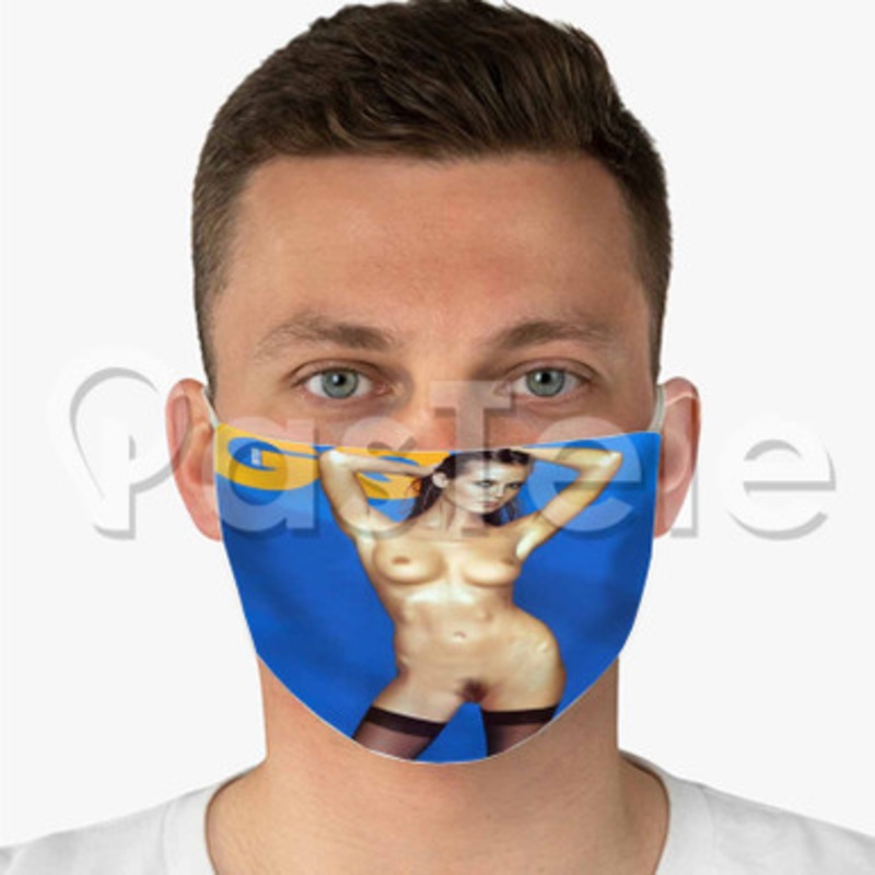 Heidi Klum asli Custom Fabric Face Custom Fabric Face Mask Polyester Two Layers Cloth