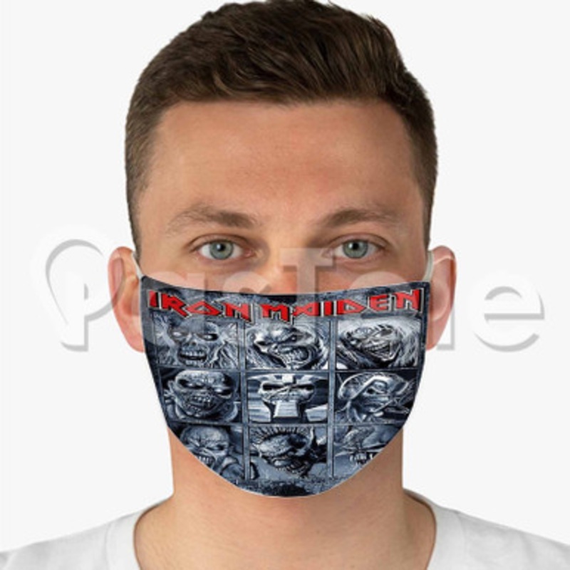 Iron Maiden Album Custom Fabric Face Custom Fabric Face Mask Polyester Two Layers Cloth