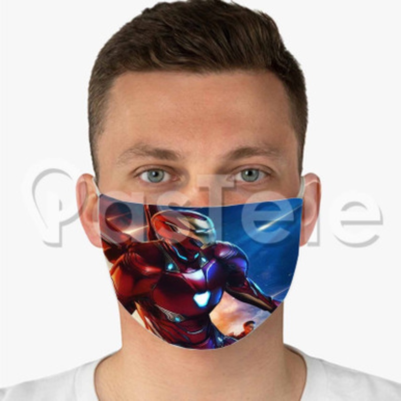 Iron Man Custom Fabric Face Custom Fabric Face Mask Polyester Two Layers Cloth